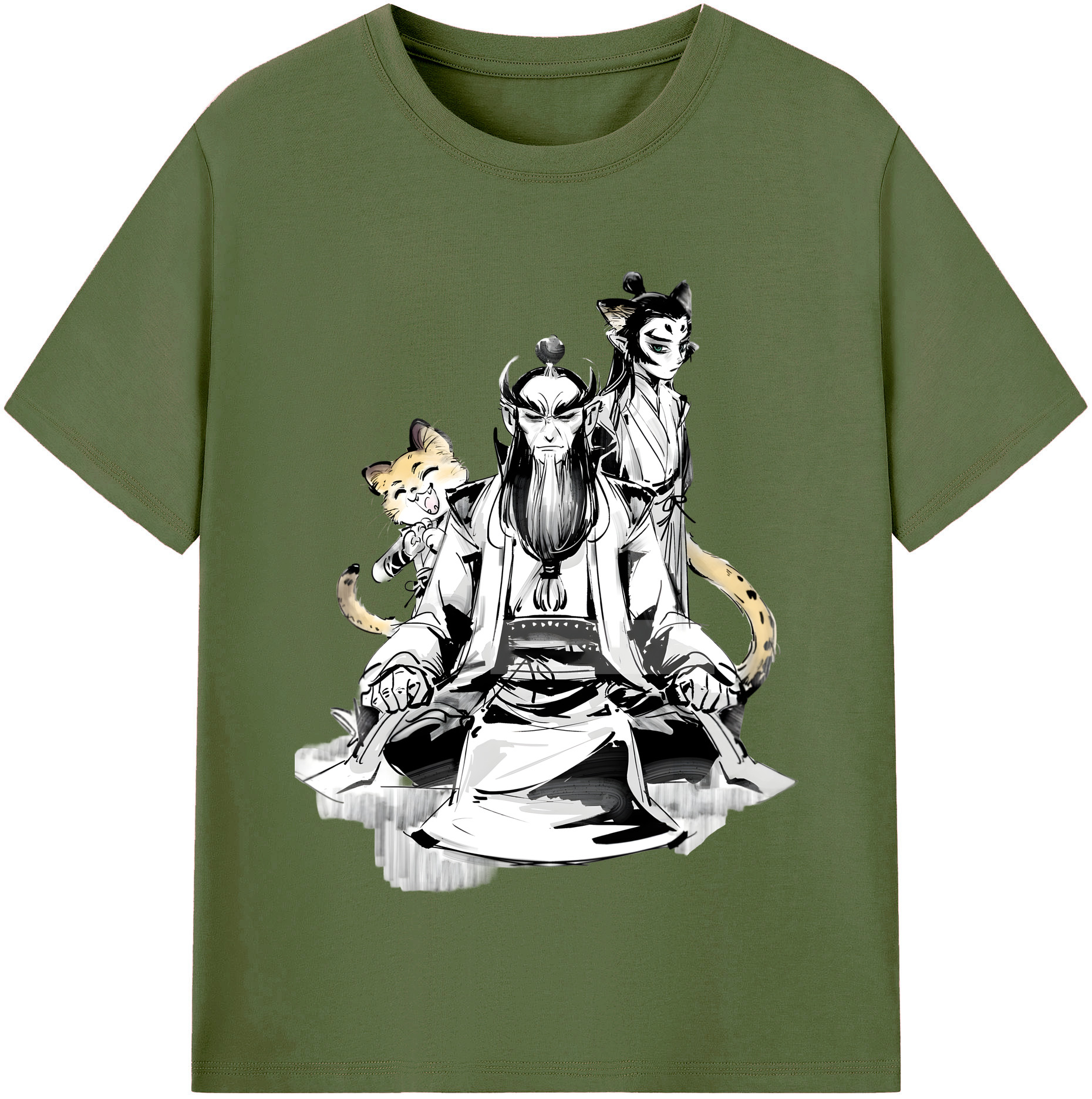 （画像用） Ne Zha 2 ナタ 魔童の大暴れ 綿100％半袖Tシャツ（フロントプリント）